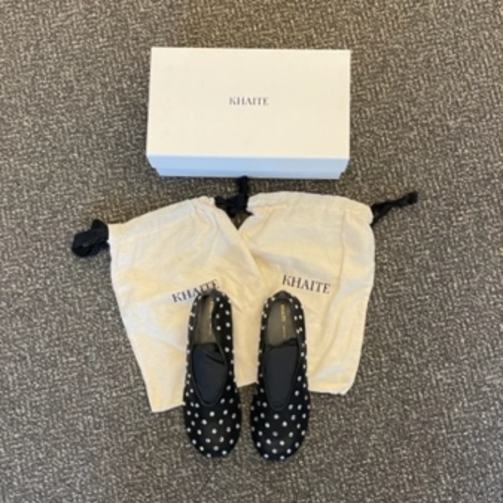 KHAITE The Marcy Flat Black Mesh w/ Crystals size 39 (runs big)